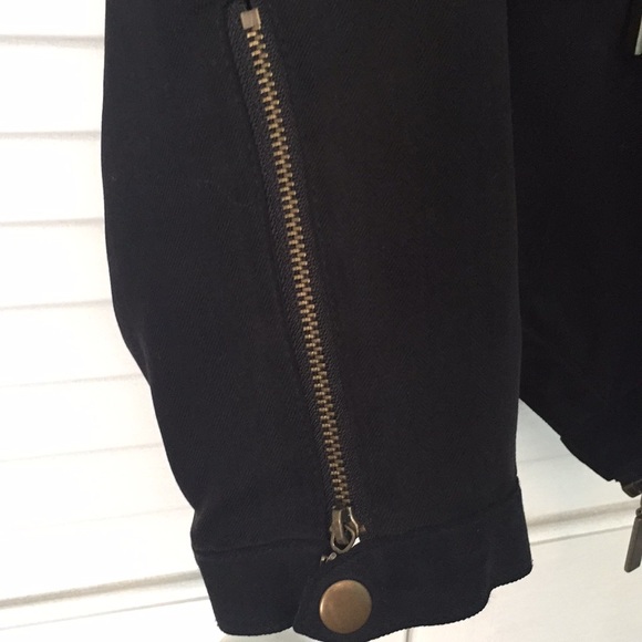 Black cropped moto jacket - Picture 3 of 6